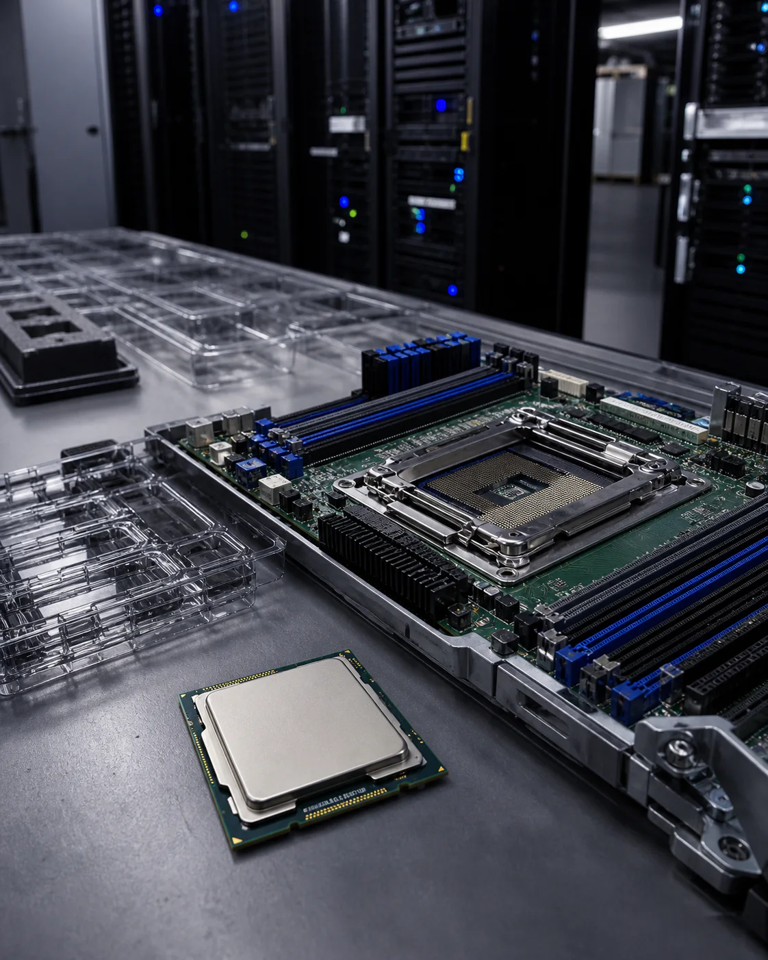 Computing hardware representing enterprise CPU supply conditions
