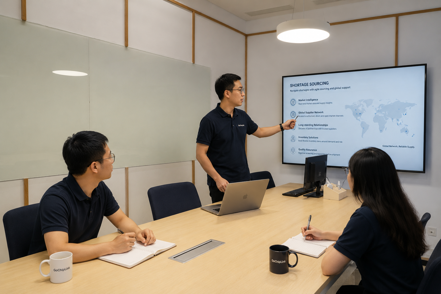 GoChipLink team reviewing shortage sourcing requirements